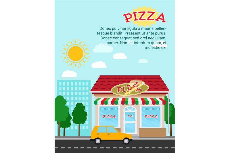 pizza-advertising-banner-with-shop-building