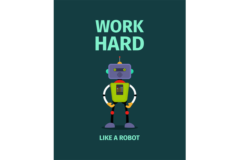 work-hard-poster-with-robot