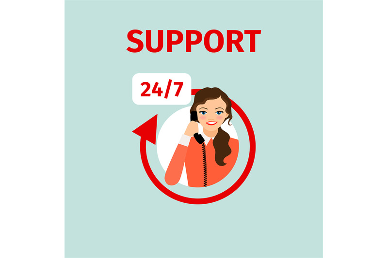 support-service-circle-icon-with-woman