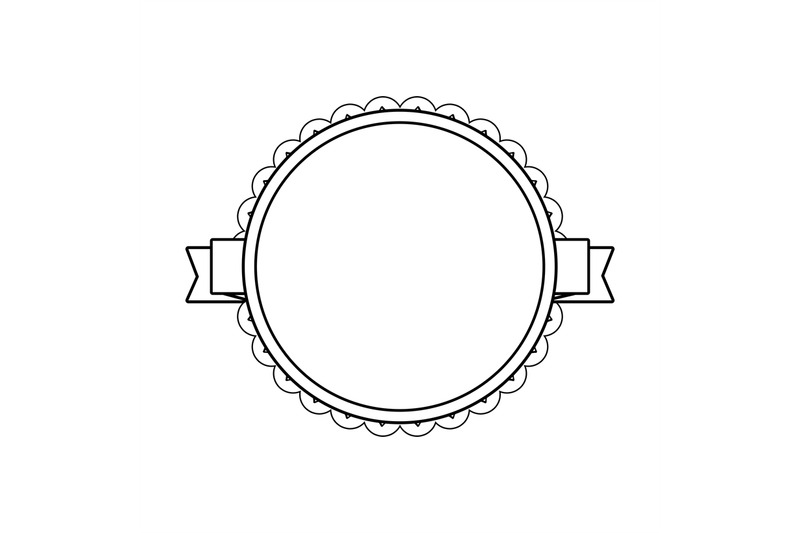 Black Circle Label With Lacy Border By SmartStartStocker 