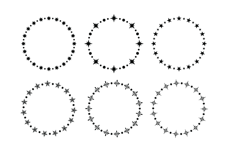 star-and-snowflake-frame-clip-art