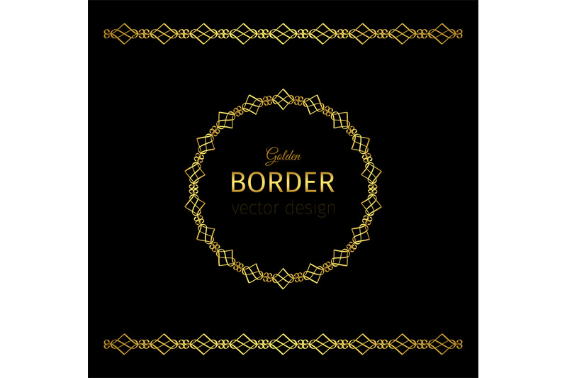 golden-geometrical-border-and-circle-frame