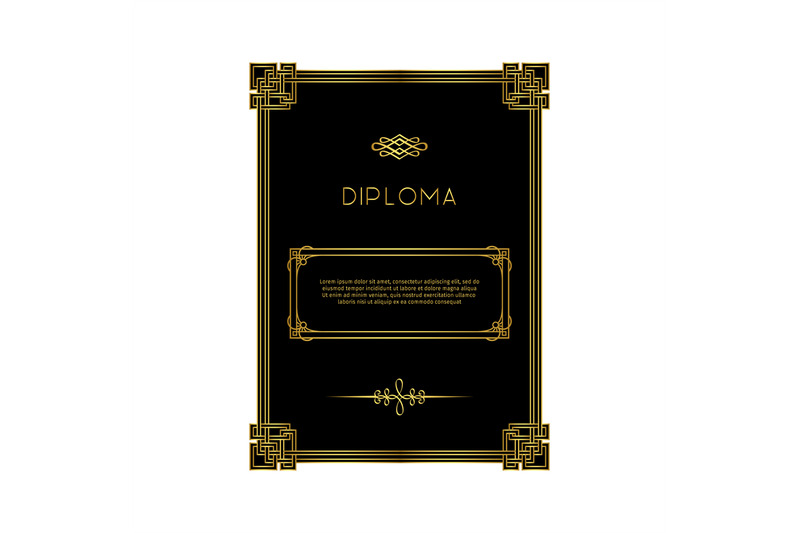 diploma-document-template-with-golden-elements