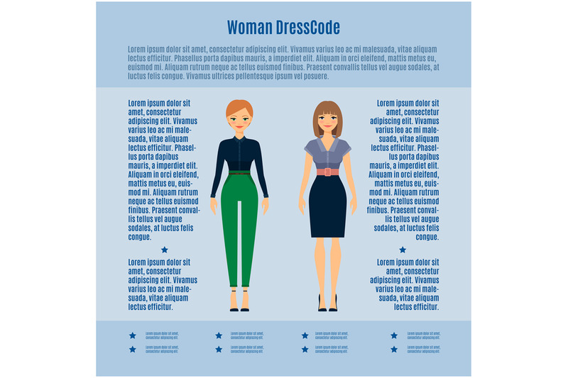 Woman Dress Code infographic By SmartStartStocker | TheHungryJPEG.com