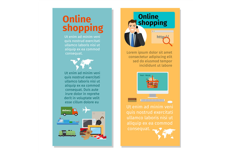 online-shopping-vertical-flyers-design