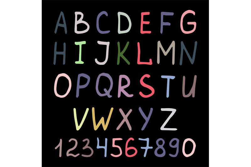 colorful-handwritten-alphabet-on-black