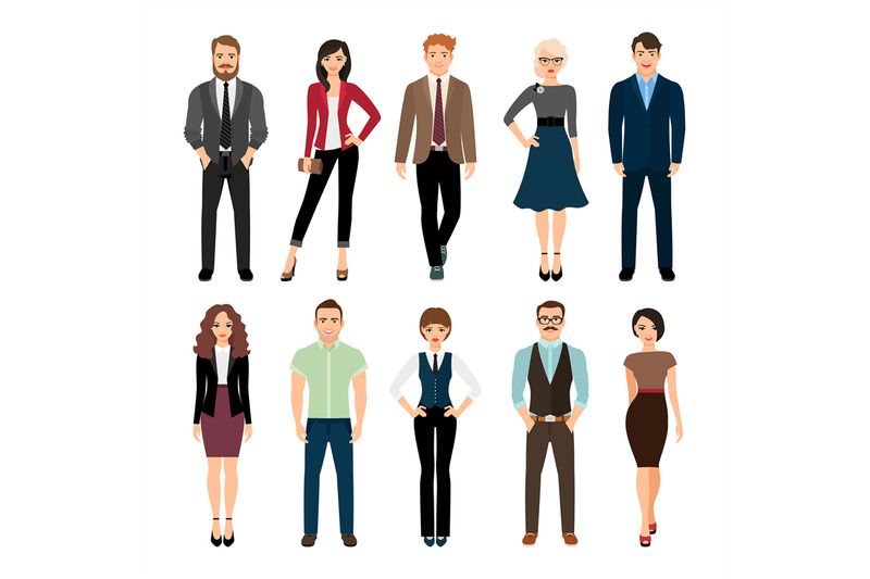 casual-office-people-icons-set