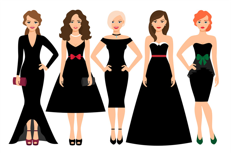 young-women-in-black-dresses