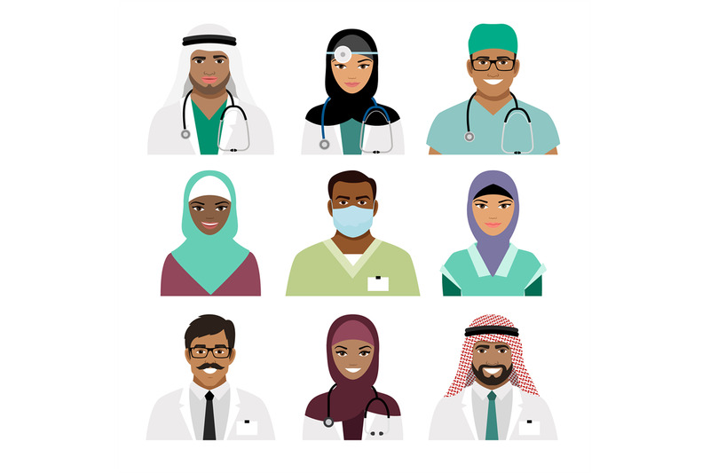 medical-practitioner-and-nurse-face-icons