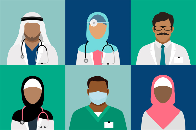 arabian-muslim-medical-staff-avatars