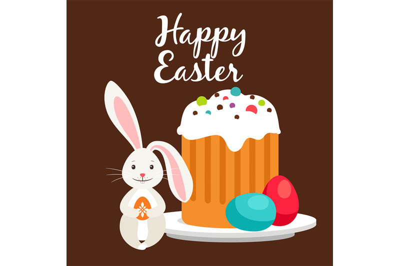 rabbit-and-easter-cake-greeting-card