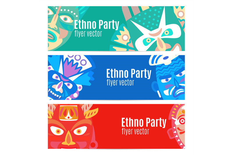 ethno-party-flyers-with-masks