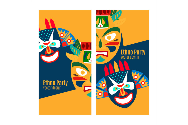 yellow-ethno-party-flyers-with-masks