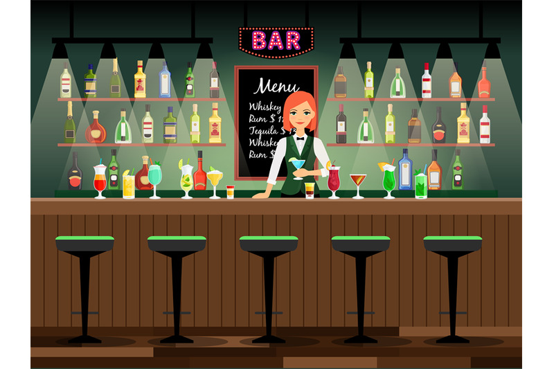 bar-counter-with-bartender-lady