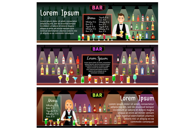 bar-banners-set