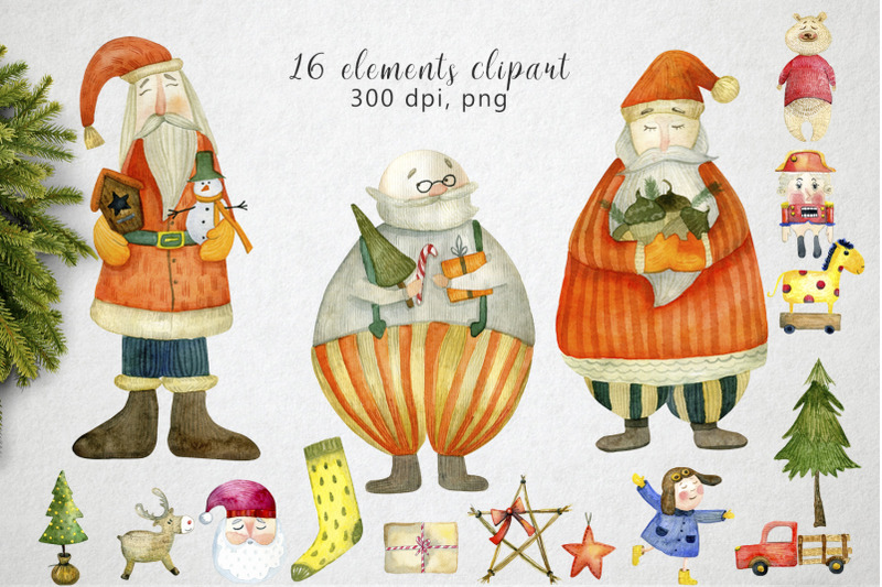 watercolor-christmas-toys