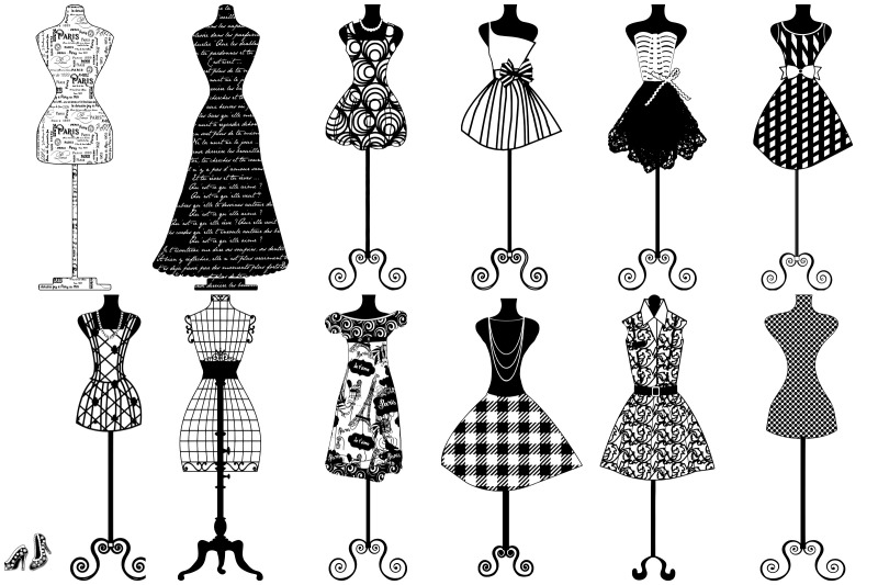 Dress Form Silhouettes AI EPS PNG By Me and Ameliè | TheHungryJPEG