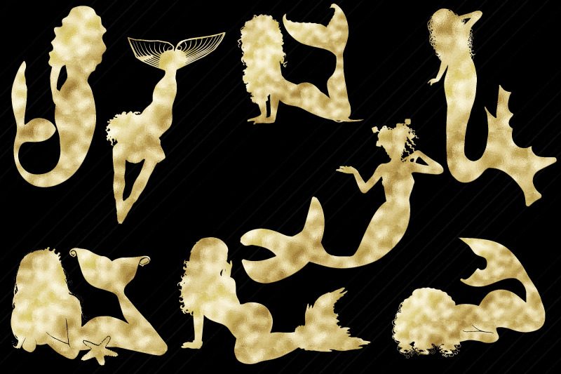 gold-foil-mermaid-clip-art