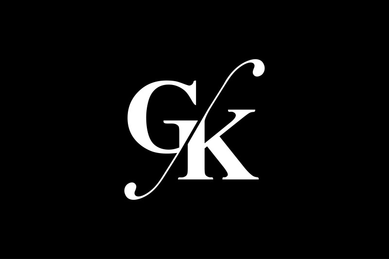 GK Monogram Logo Design By Vectorseller | TheHungryJPEG.com