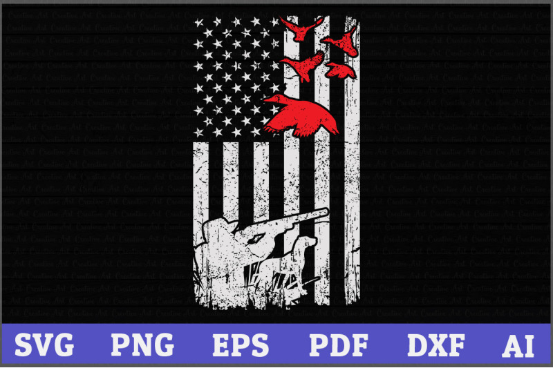 Download Duck Hunting American Flag, USA Hunting SVG Design ...