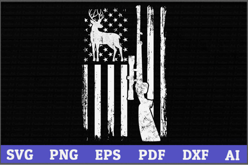 Deer Hunting American Flag SVG Design,American Hunting svg ...