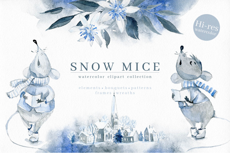 snow-mice-winter-clipart-set
