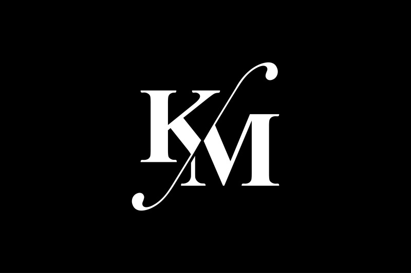 KM Monogram Logo Design By Vectorseller | TheHungryJPEG.com