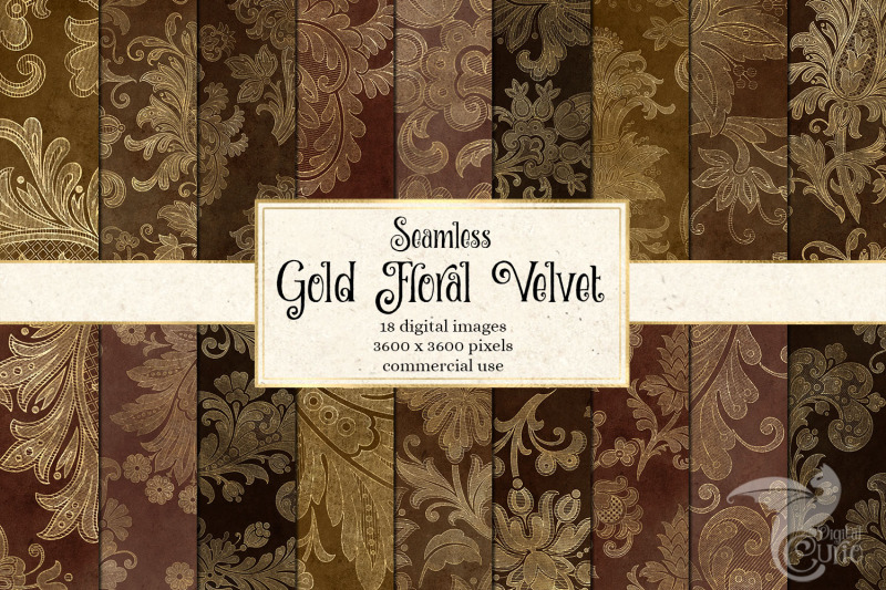 gold-floral-velvet-digital-paper