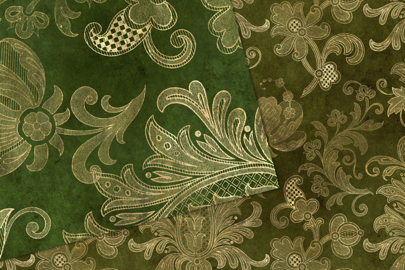 emerald-floral-velvet-digital-paper