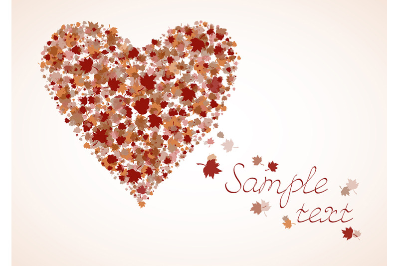 vector-heart-shape-from-autumn-leaves