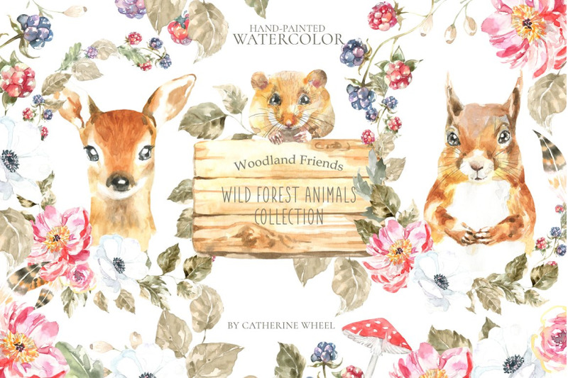27in1-watercolor-animals-bundle-woodland-animal-clipart