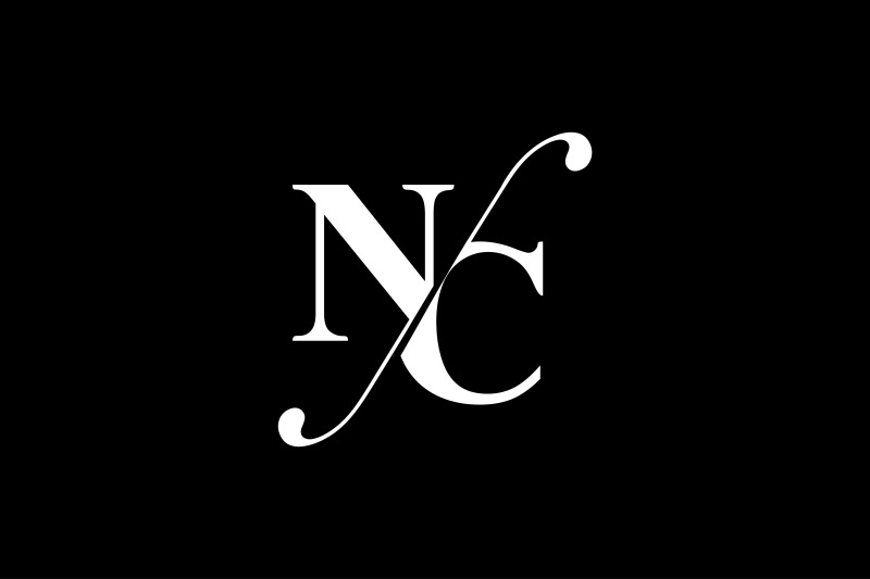 NC Monogram Logo design By Vectorseller | TheHungryJPEG.com