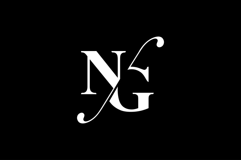 NG Monogram Logo design By Vectorseller | TheHungryJPEG.com