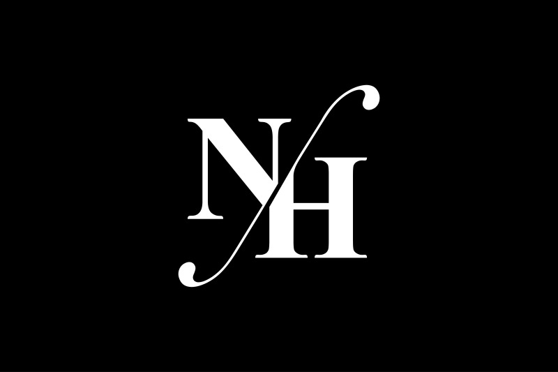 Nh Monogram Logo Design By Vectorseller Thehungryjpeg Com