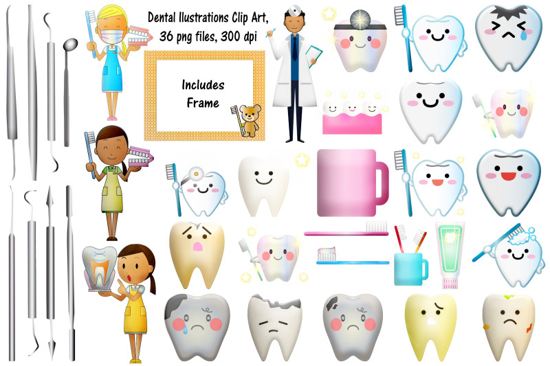 dental-kawaii-illustrations-clip-art