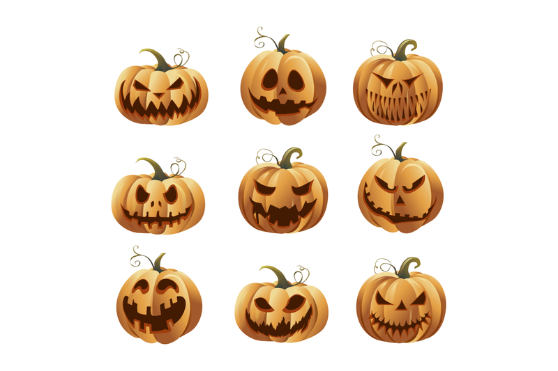 halloweens-pumpkins-set