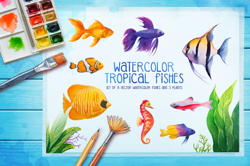aquarium-fishes-watercolor