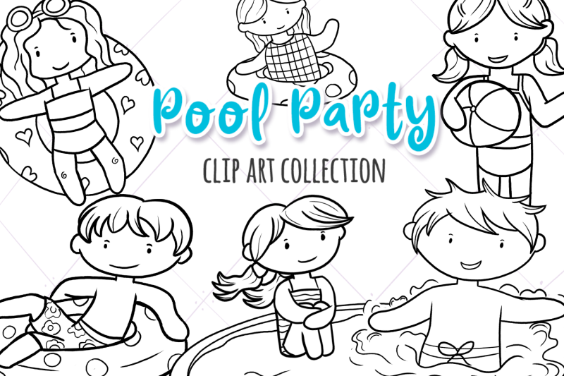 pool-party-digital-stamps