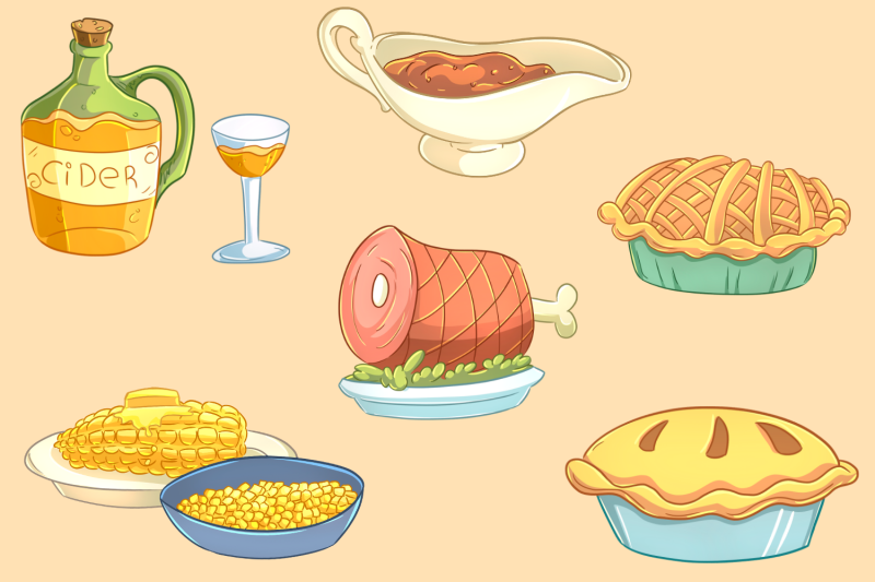 thanksgiving-feast-clip-art-collection