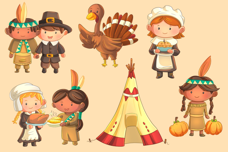 first-thanksgiving-clip-art-collection
