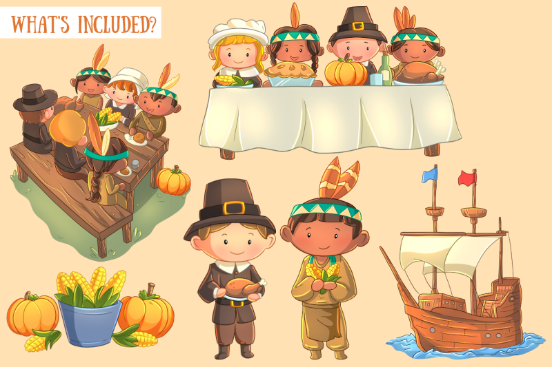 first-thanksgiving-clip-art-collection