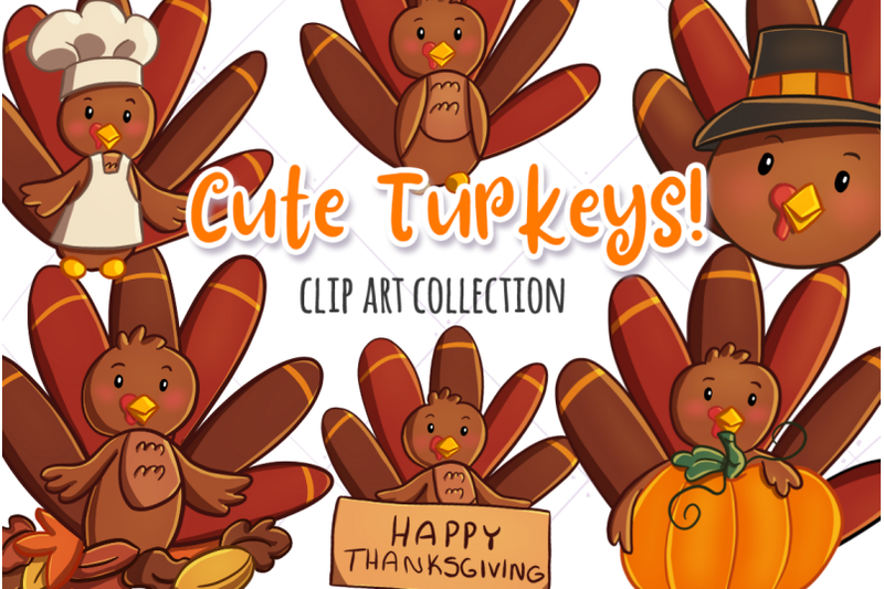 cute-turkeys-clip-art-collection
