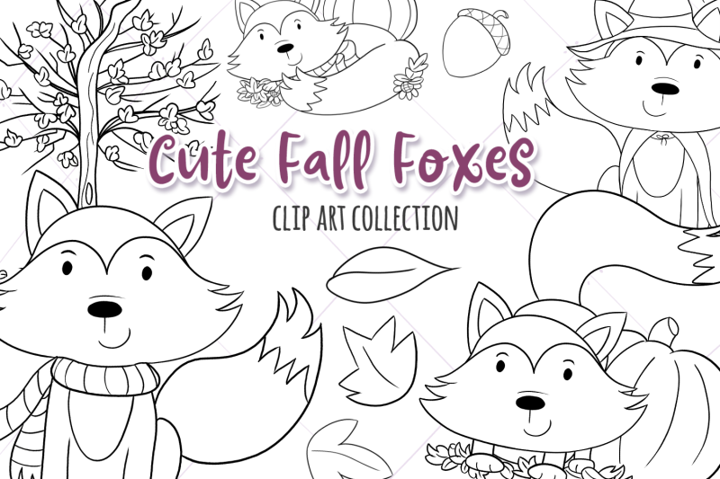 cute-fall-foxes-digital-stamps