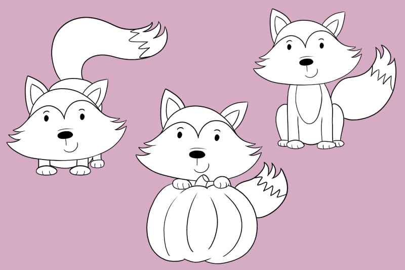 cute-fall-foxes-digital-stamps