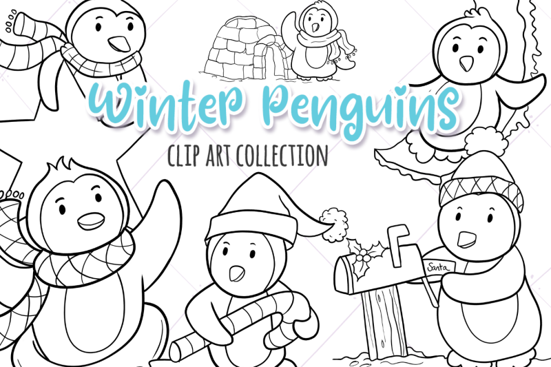 winter-penguins-digital-stamps