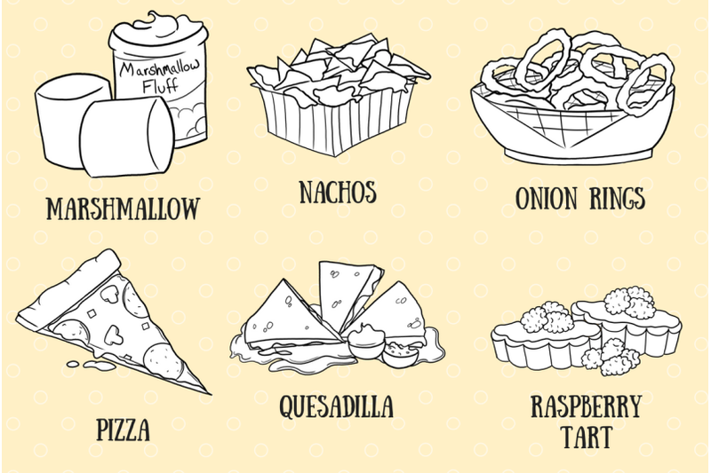 a-to-z-fun-foods-digital-stamps