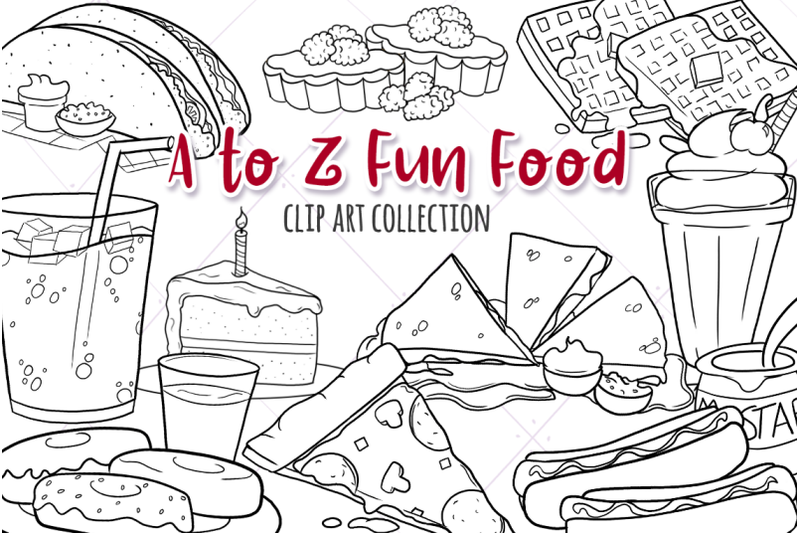 a-to-z-fun-foods-digital-stamps