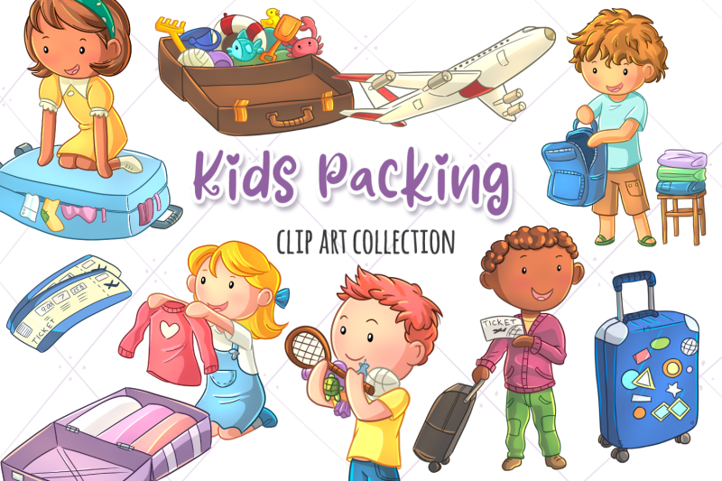 kids-packing-clip-art-collection