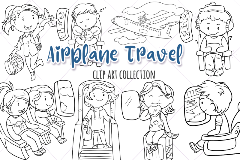 airplane-travel-digital-stamps