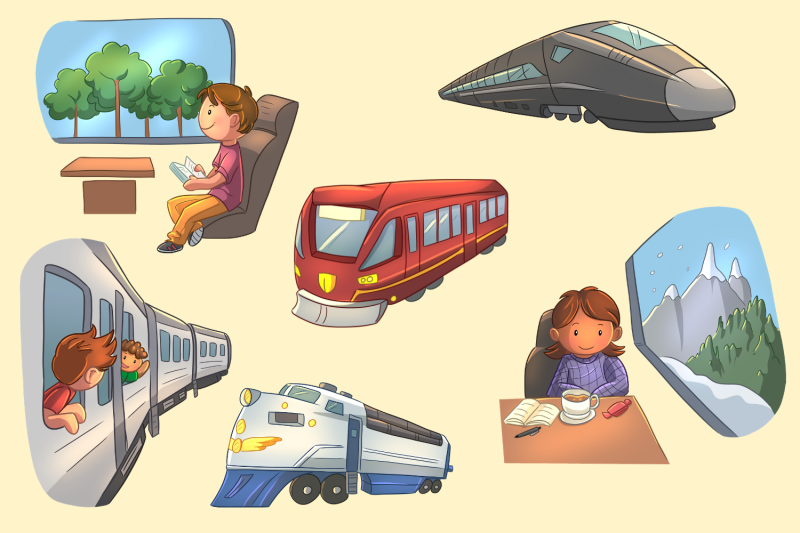 train-travel-clip-art-collection